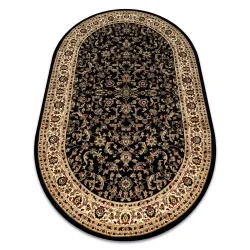 Covor oval ROYAL ADR negru din polipropilenă, stil clasic