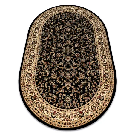 Covor oval ROYAL ADR negru din polipropilenă, stil clasic