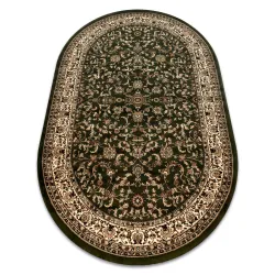 Covor oval ROYAL ADR verde din polipropilenă pentru decor clasic