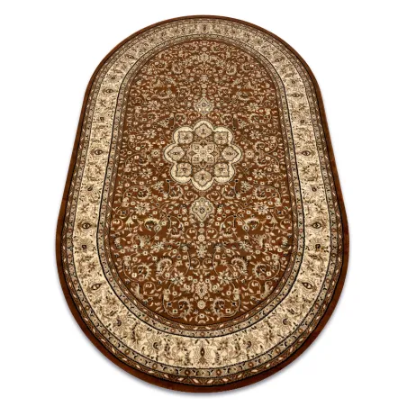 Covor oval ROYAL ADR maro, design clasic pentru living