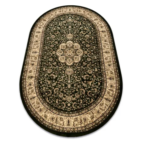 Covor oval ROYAL ADR verde, design clasic, 100x180 cm