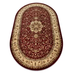 Covor oval ROYAL ADR burgund, covor clasic pentru decorul livingului