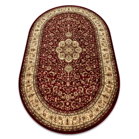 Covor oval ROYAL ADR burgund, covor clasic pentru decorul livingului