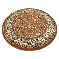 Covor rotund ROYAL ADR 120cm maro, covor clasic pentru living