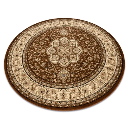 Covor rotund ROYAL ADR 120cm maro, covor clasic pentru decorare