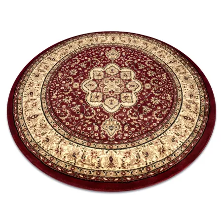 Covor rotund ROYAL ADR de culoare bordo, covor clasic pentru living