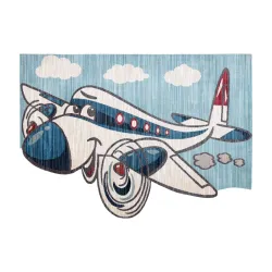 Covor Copii TOYS 75320 Avion Albastru 133x192 cm