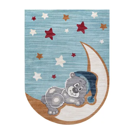 Covor copii TOYS 75322 Urs, modern, formă neregulată, albastru marin - turcoaz