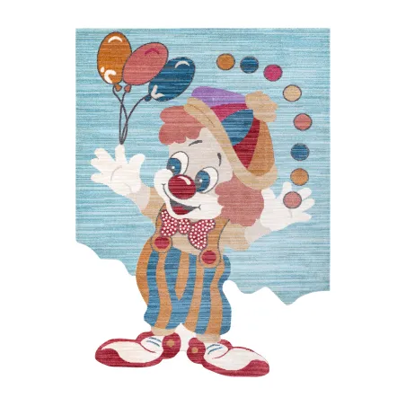 Covor Copii TOYS 75328 Clown - covor modern albastru-turcoaz pentru copii