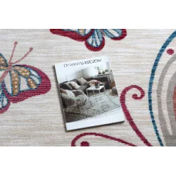 Culoare modernă a covorului pentru copii, crem și roșu, stilat