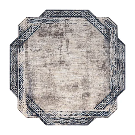 Covor vintage modern în nuanțe de gri și bleumarin, design clasic