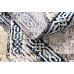 Covor vintage pentru living în gri și bleumarin, ideal pentru interior