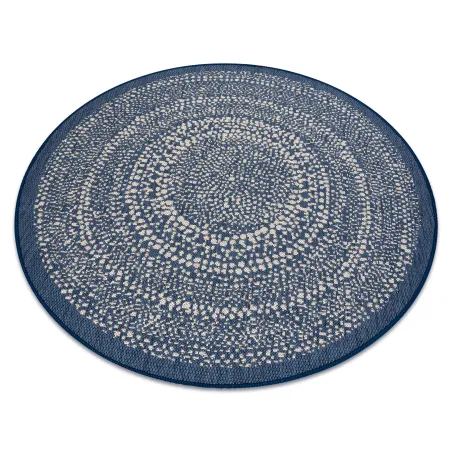 Covor cerc de sfoară sisal FLAT 120 cm albastru