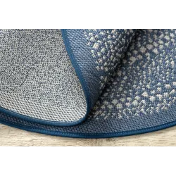 Covor cerc de sfoară sisal FLAT 120 cm albastru