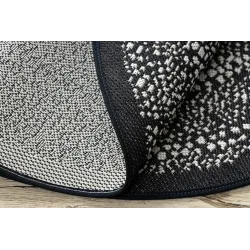 Covor rotund din sfoară sisal FLAT 120cm negru