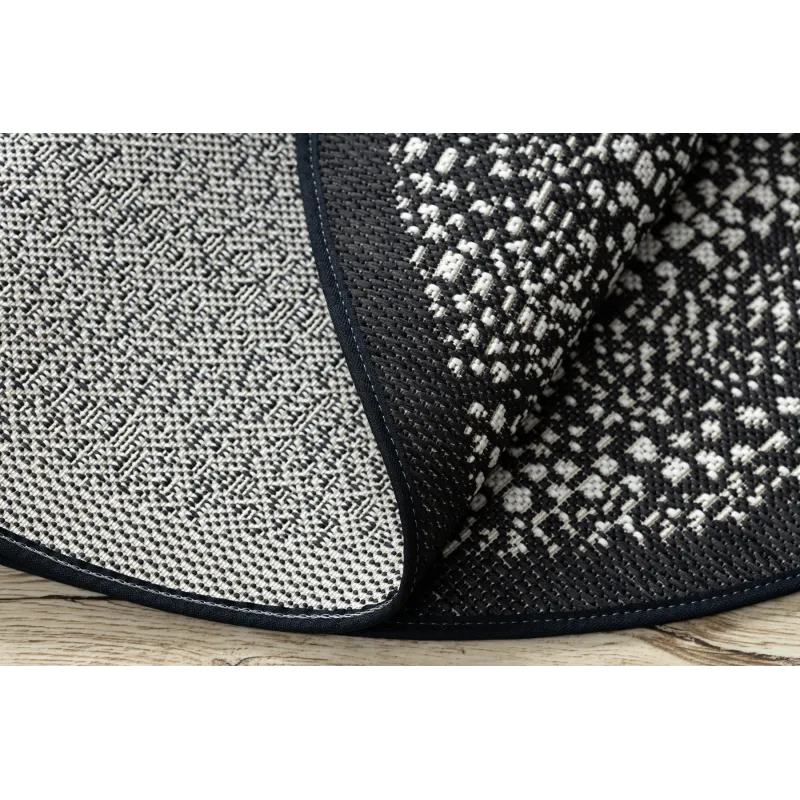 Covor rotund din sfoară sisal FLAT 120cm negru