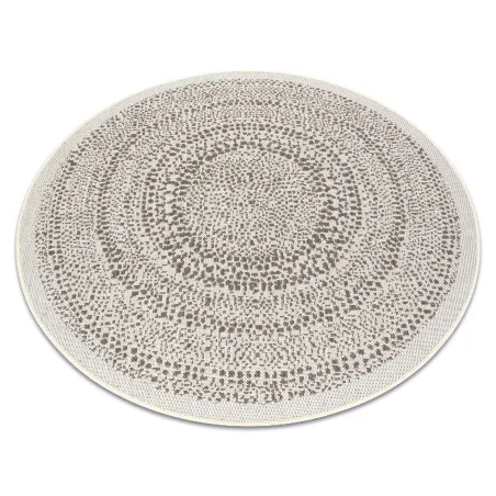Covor rotund din sisal crem, perfect pentru decoruri moderne