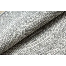 Covor rotund pentru grădină, din sisal gri, stil boho, durabil și elegant