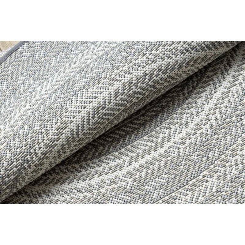 Covor rotund pentru grădină, din sisal gri, stil boho, durabil și elegant