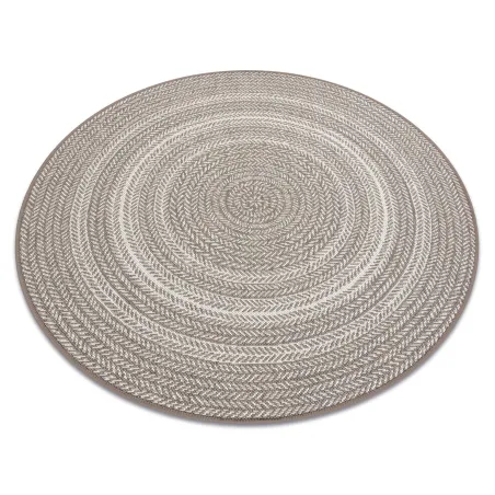 Covor rotund din sisal, stil boho, împletit bej