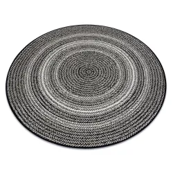 Covor rotund spagă sisal FLAT 120cm negru Boho