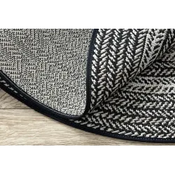 Covor de grădină din sisal negru, stil boho, rezistent la intemperii