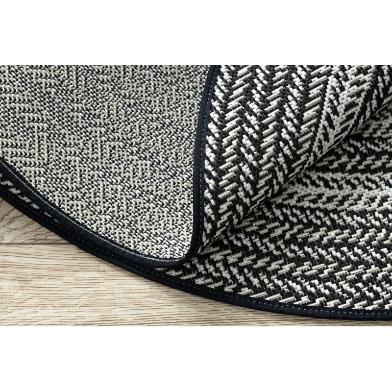 Covor de grădină din sisal negru, stil boho, rezistent la intemperii