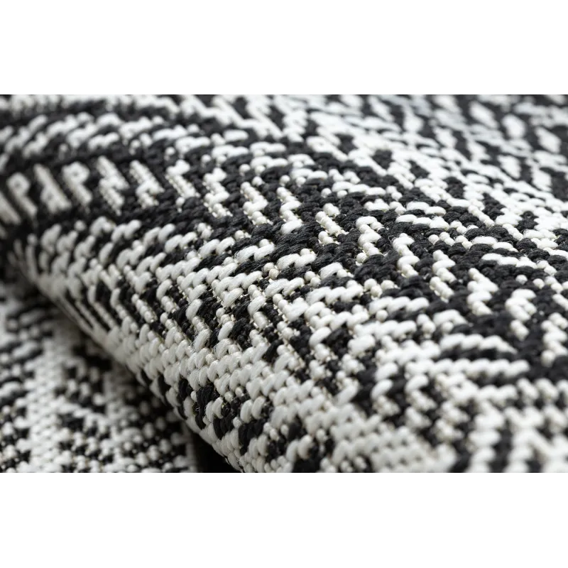 Covor pentru camera copiilor, din sisal negru, stil boho, ușor de curățat