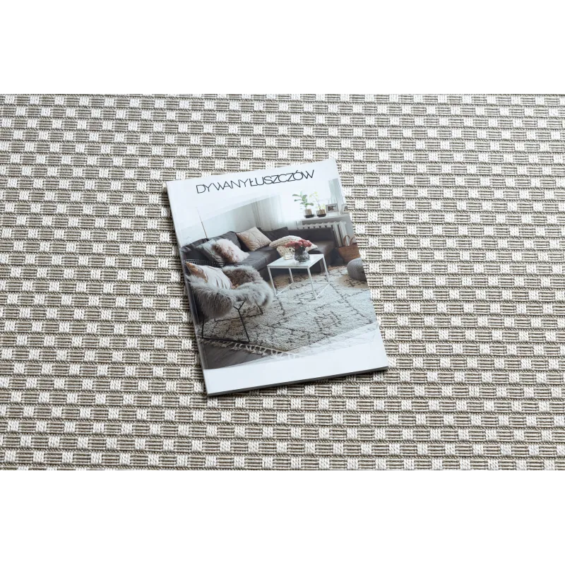 Covor boho crem, ideal pentru living, aspect natural
