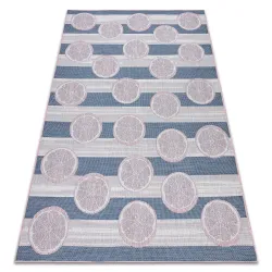 Covor ȘNURUL SISAL SION Grapefruit 00002 țesătură plată ecru / roz / albastru