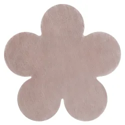 Covor SHAPE 3106 Floricel Shaggy - roz murdar pluș, antiderapant, lavabil