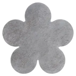 Covor SHAPE 3106 Floare Shaggy - gri pluș, antiderapant, spălabil