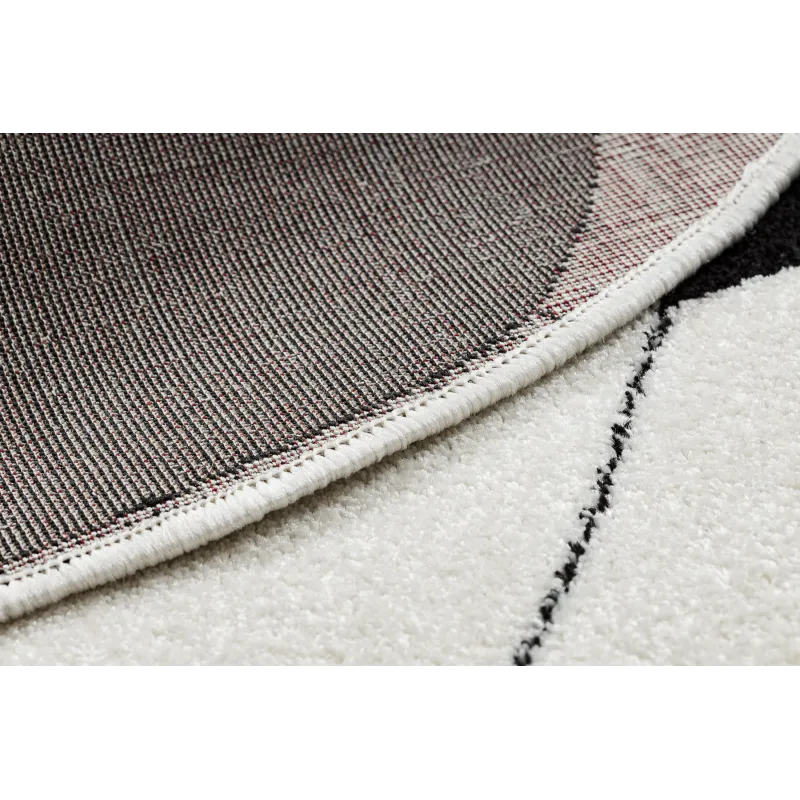 Covor SILVER din material moale, design rotund, alb-negru