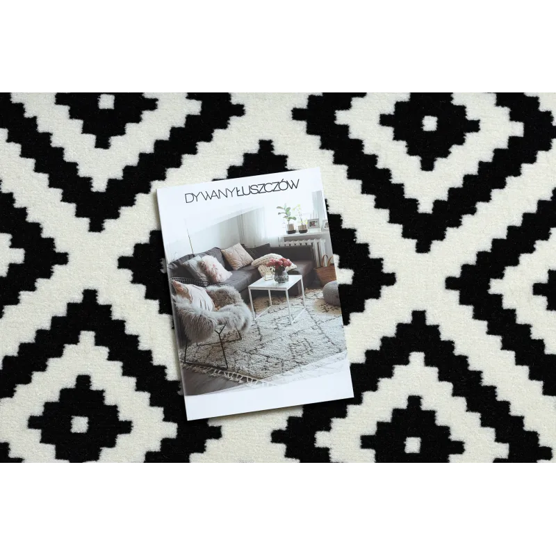 Covor Morad RUTA Geometric Negru Crem