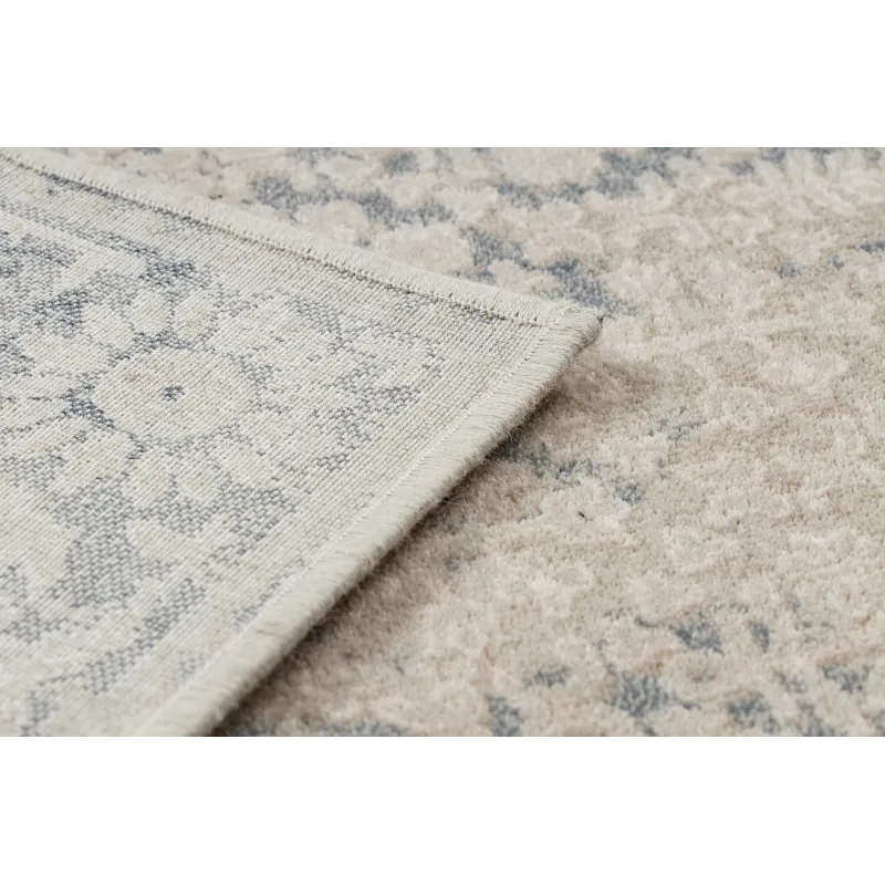 Covor Lână NAIN Cadru Ornament Bej Bleumarin