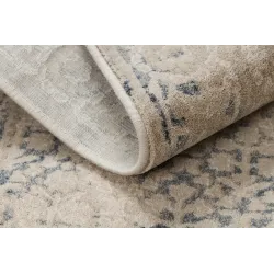 Covor Lână NAIN Cadru Ornament Bej Bleumarin