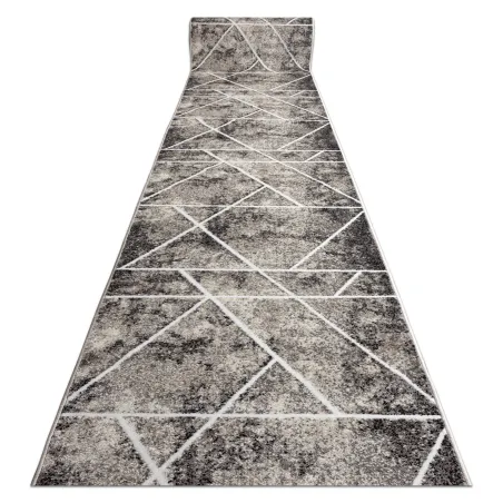 Covor modern cu design geometric de triunghiuri în gri și bej