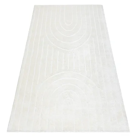 Covor geometric modern crema, perfect pentru decorarea camerelor moderne