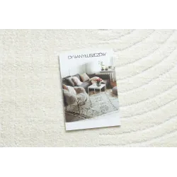 Covor crem cu modele geometrice, stil modern, pentru sufragerie