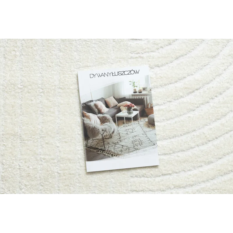 Covor crem cu modele geometrice, stil modern, pentru sufragerie
