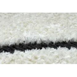 Covor modern cu textură unică, crem și negru pentru living