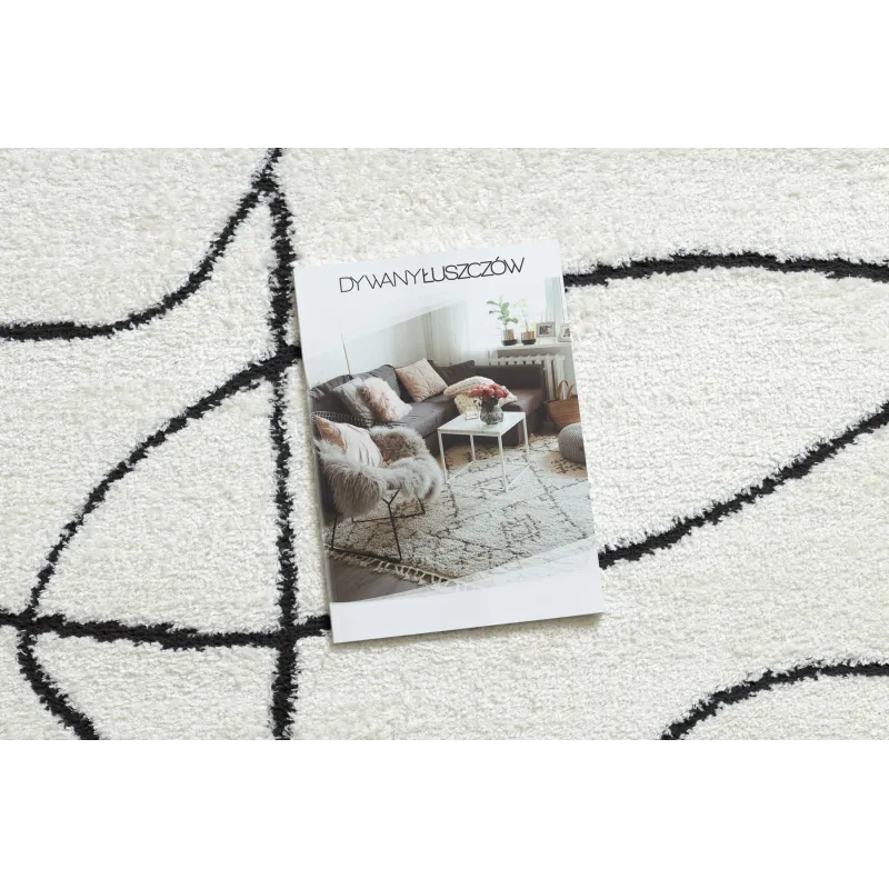 Covor modern elegant crem și negru, ideal pentru orice decor interior