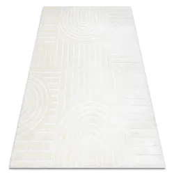 Covor geometric modern crem, perfect pentru living