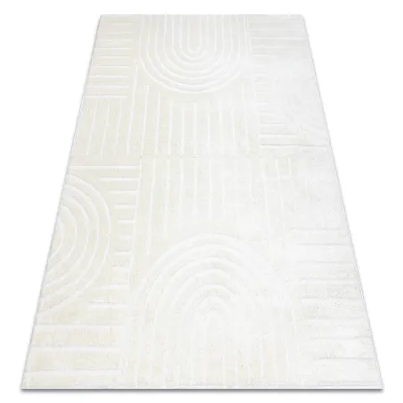 Covor geometric modern crem, perfect pentru living