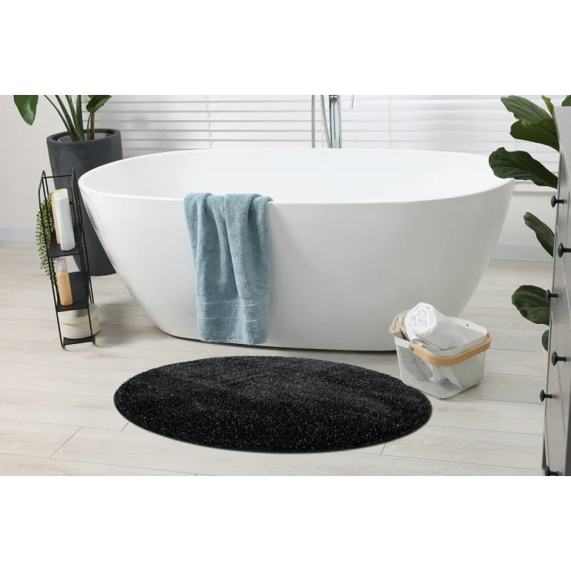 Covor baie SYNERGY glamour rotund negru