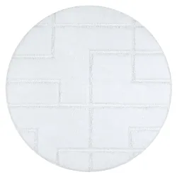 Covor baie SUPREME rotund LINES alb