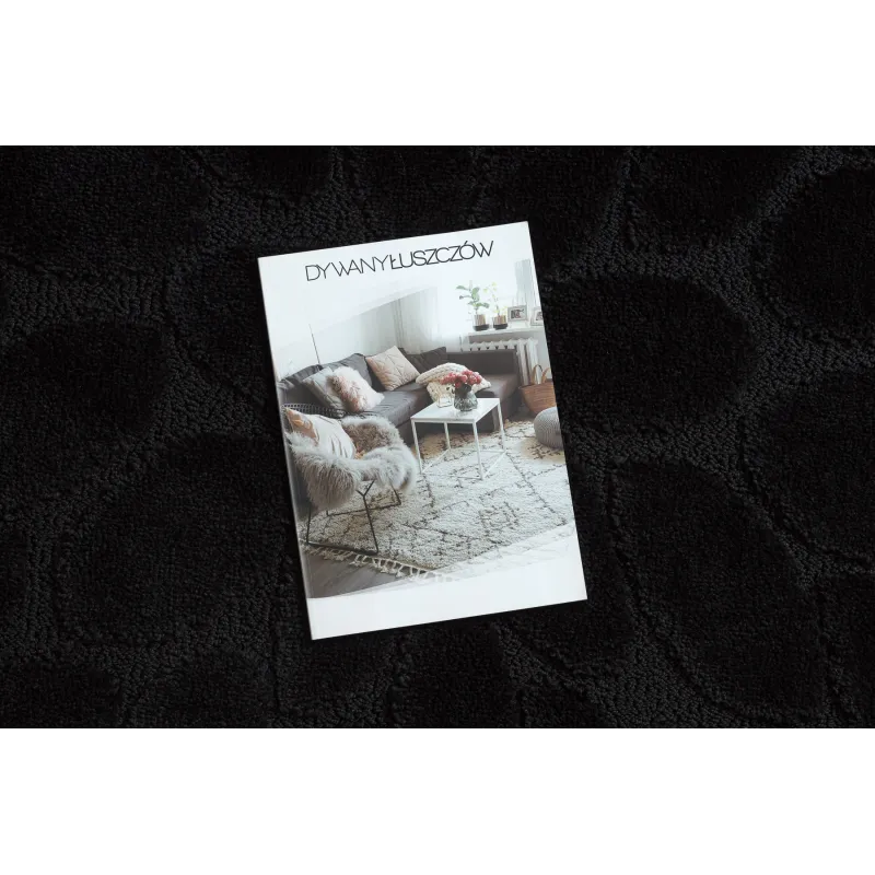 Covor baie SUPREME rotund STONES negru