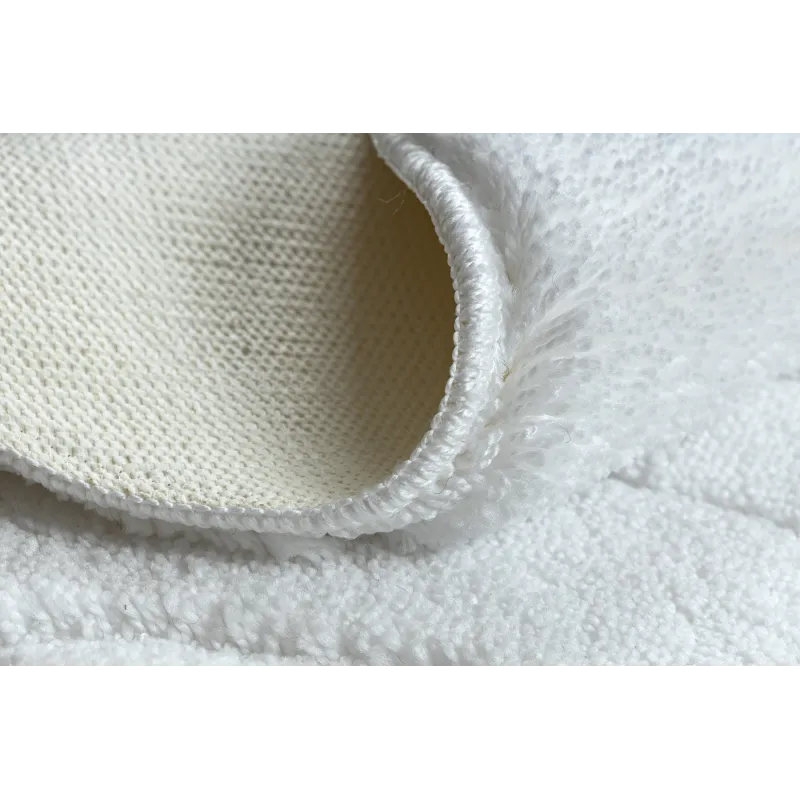 SUPREME Covor Baie Rotund Alb WAVES