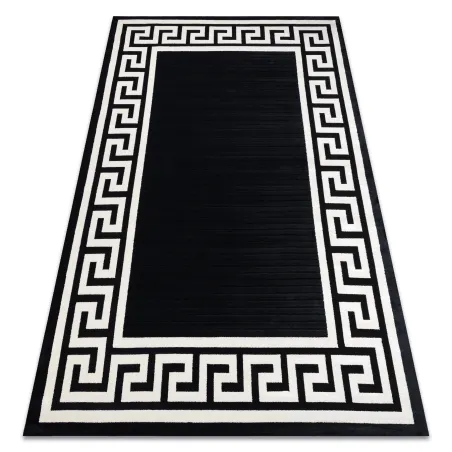 Covor PEARL 51327H negru, design grecesc exclusiv, textură structurată