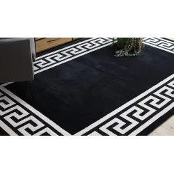 Covor PEARL negru cu design elegant grec, aspect stilat